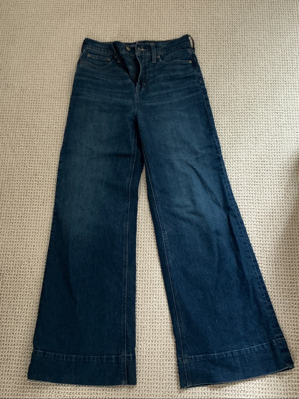 J. Crew Dark Blue Wide-Leg Denim Jeans